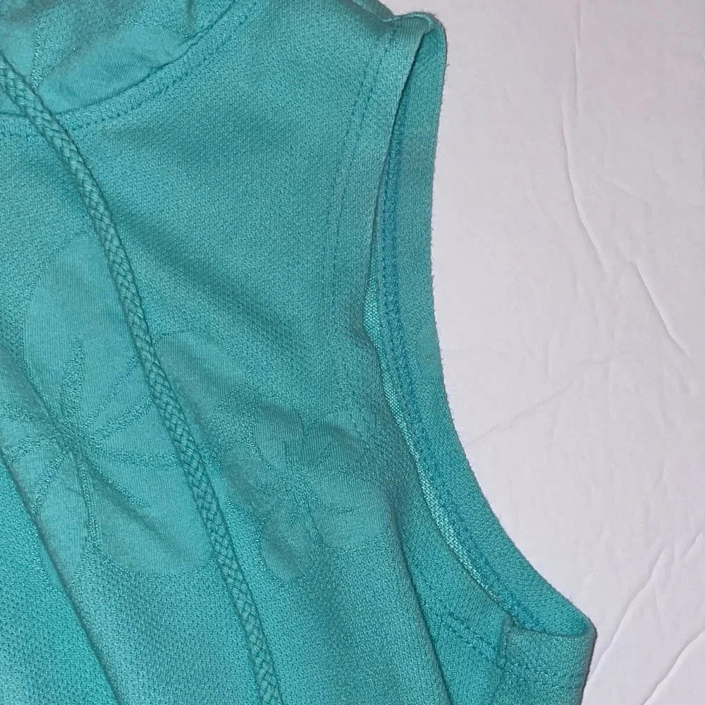Vibrant mint green/turquoise Hooded swim zipper up hoodie cover up - Picture 3 of 10